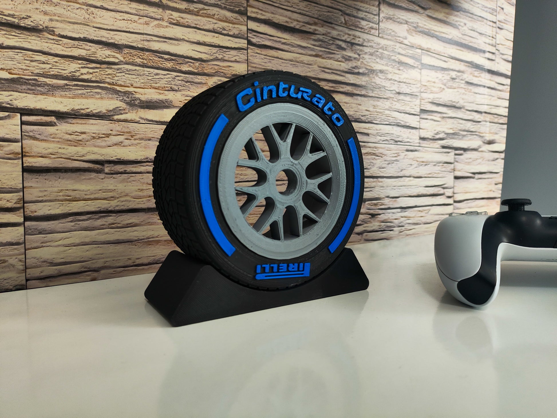 Simracing Decoracion Formula 1 Neumatico Lluvia Extrema Azul Fabricados en 3D- AR3D Studios