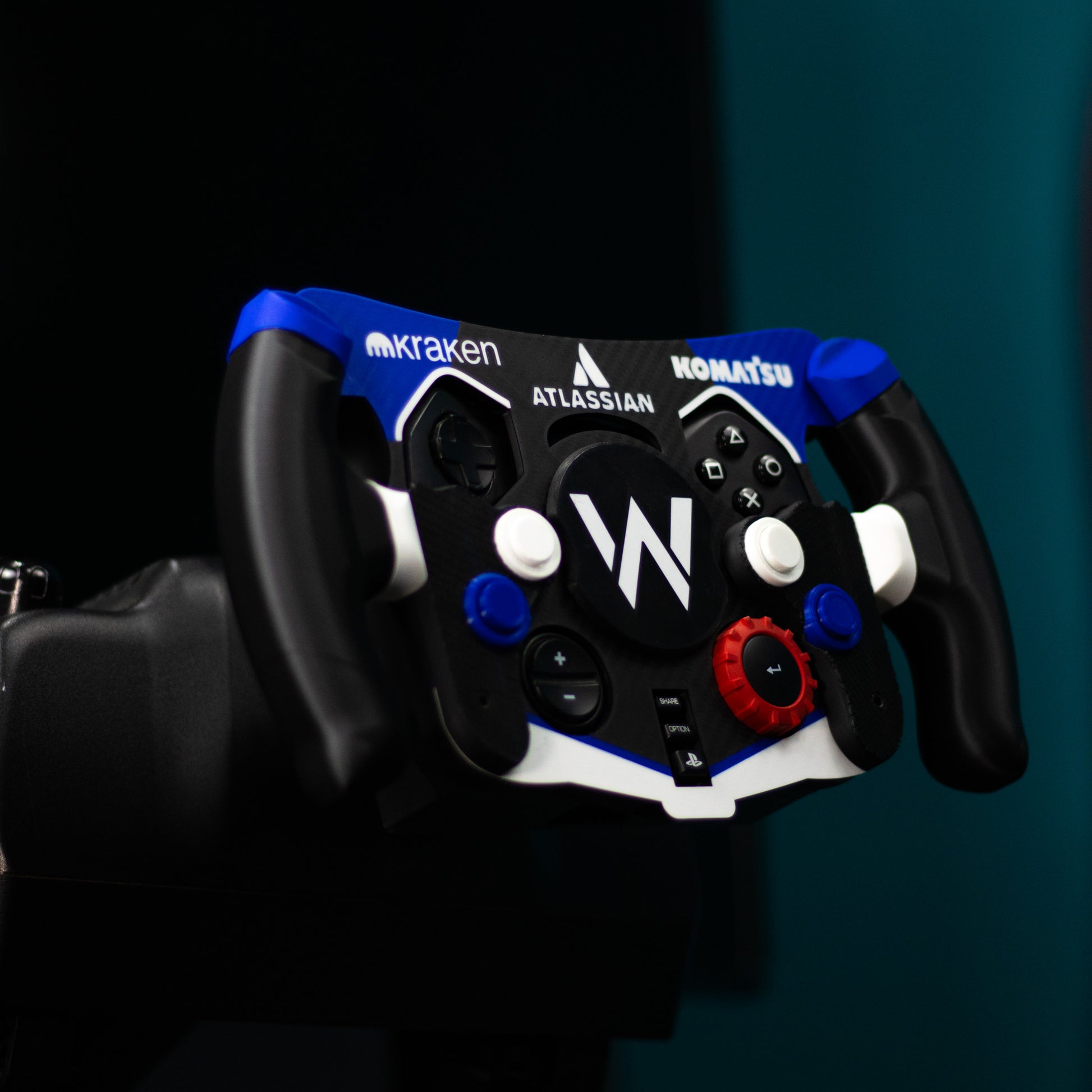 Mod de F1 Williams montado en setup de carreras con levas traseras visibles